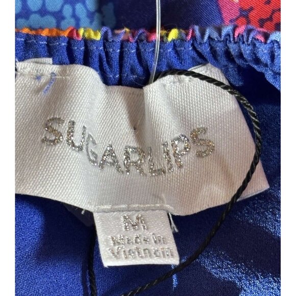 Sugarlips Asymetrical Boho Feminine Floral Lined Midi Dress W/Pockets Size Med - Picture 3 of 7